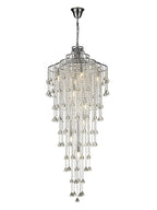 Diyas Inina 9 Light Tall Pendant Light in Polished Chrome with Crystal