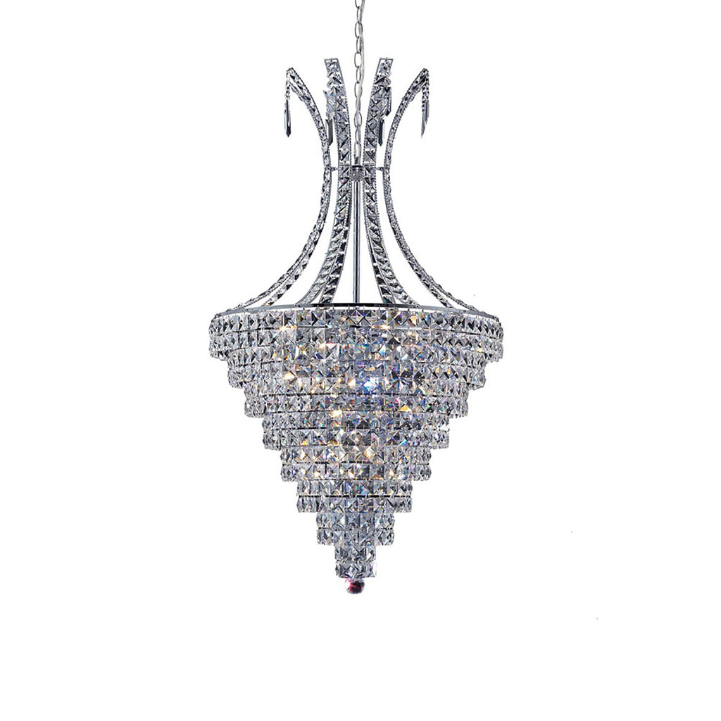 Diyas Kanya 8 Light Pendant Light in Polished Chrome with Crystal