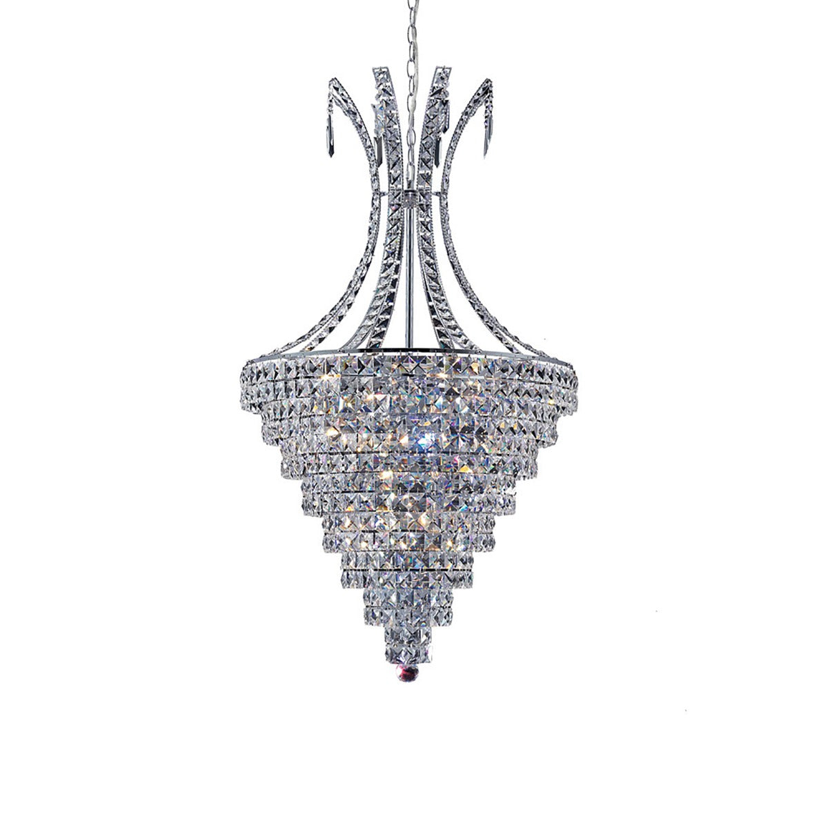 Diyas Kanya 8 Light Pendant Light in Polished Chrome with Crystal