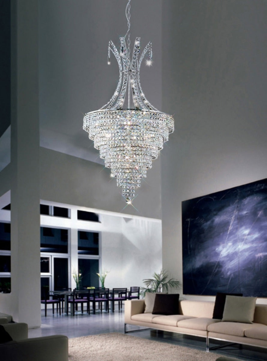 Diyas Kanya 8 Light Pendant Light in Polished Chrome with Crystal