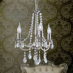 Diyas Kyra 3 Light Pendant Light in Satin Nickel with Crystal