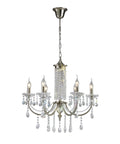 Diyas Leana 6 Light Pendant Light in Satin Nickel with Crystal