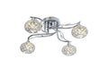 Diyas Leimo 4 Light Semi Flush Ceiling Light in Polished Chrome with Crystal