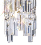 Diyas Maddison 2 Light Cylinder Pendant Light in French Gold with Crystal