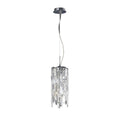 Diyas Maddison 2 Light Cylinder Pendant Light in Polished Chrome with Crystal