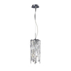 Diyas Maddison 2 Light Cylinder Pendant Light in Polished Chrome with Crystal