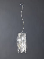 Diyas Maddison 2 Light Cylinder Pendant Light in Polished Chrome with Crystal