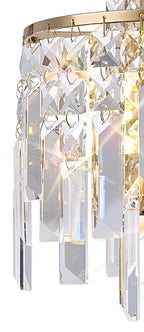 Diyas Maddison 2 Light Wall Light in French Gold with Crystal