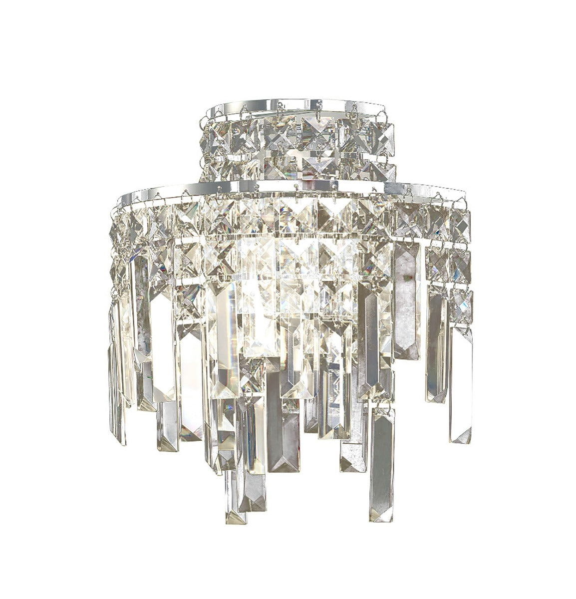 Diyas Maddison 2 Light Wall Light in Polished Chrome with Crystal