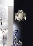 Diyas Maddison 2 Light Wall Light in Polished Chrome with Crystal