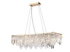 Diyas Maddison 6 Light Rectangular Bar Pendant Light in French Gold with Crystal