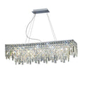 Diyas Maddison 6 Light Rectangular Pendant Light in Polished Chrome with Crystal