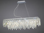 Diyas Maddison 6 Light Rectangular Pendant Light in Polished Chrome with Crystal