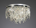 Diyas Maddison 6 Light Round Ceiling Light in Polished Chrome with Crystal