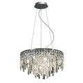 Diyas Maddison 6 Light Round Pendant Light in Polished Chrome with Crystal