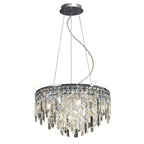 Diyas Maddison 6 Light Round Pendant Light in Polished Chrome with Crystal
