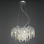 Diyas Maddison 6 Light Round Pendant Light in Polished Chrome with Crystal