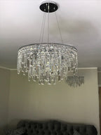 Diyas Maddison 6 Light Round Pendant Light in Polished Chrome with Crystal