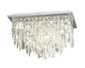 Diyas Maddison 6 Light Square Ceiling Light in Polished Chrome with Crystal