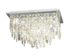 Diyas Maddison 6 Light Square Ceiling Light in Polished Chrome with Crystal