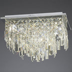 Diyas Maddison 6 Light Square Ceiling Light in Polished Chrome with Crystal