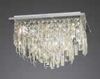 Diyas Maddison 6 Light Square Ceiling Light in Polished Chrome with Crystal