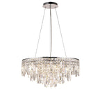 Diyas Maddison 8 Light Round Pendant Light in Polished Chrome with Crystal