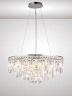Diyas Maddison 8 Light Round Pendant Light in Polished Chrome with Crystal