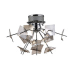 Diyas Meridian 6 Light Ceiling Light in Polished Chrome with Smoke Glass