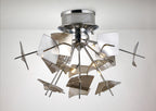 Diyas Meridian 6 Light Ceiling Light in Polished Chrome with Smoke Glass
