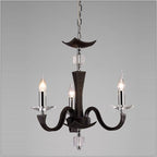 Diyas Nardini 3 Light Pendant Light in Polished Chrome with Dark Brown Faux Leather and Crystal
