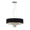 Diyas Nerissa 6 Light Pendant Light in Polished Chrome with Crystal and Black Shade