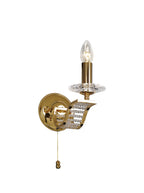 Diyas Niobe 1 Light Wall Light in French Gold with Crystal