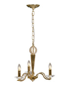 Diyas Niobe 3 Light Pendant Light in French Gold with Crystal
