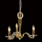 Diyas Niobe 3 Light Pendant Light in French Gold with Crystal