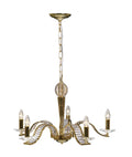 Diyas Niobe 5 Light Pendant Light in French Gold with Crystal