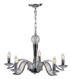 Diyas Niobe 5 Light Pendant Light in Polished Chrome with Crystal