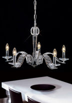 Diyas Niobe 5 Light Pendant Light in Polished Chrome with Crystal