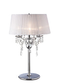 Diyas Olivia 3 Light Table Lamp in Polished Chrome with White Shade