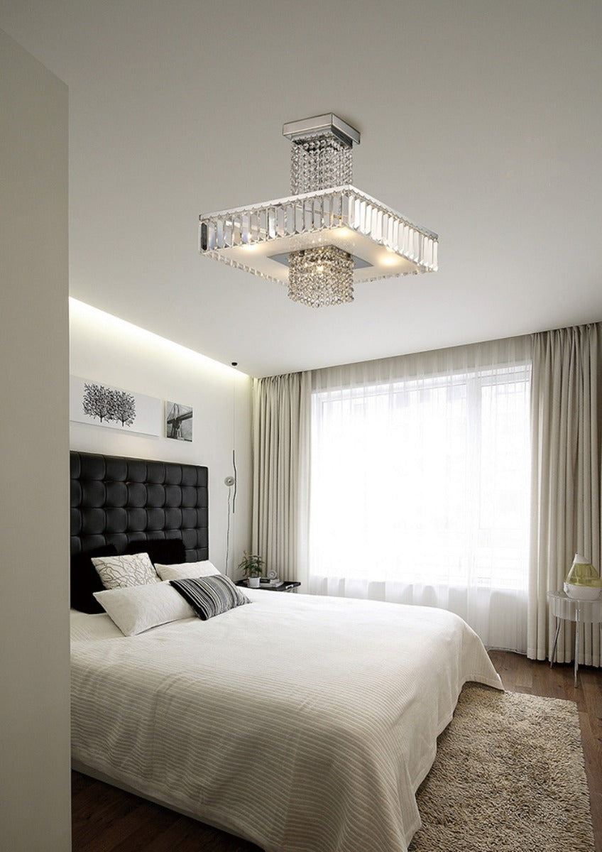 Diyas Ophelia 5 Light Semi Flush Ceiling Light in Polished Chrome with Crystal