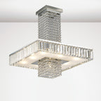 Diyas Ophelia 9 Light Semi Flush Ceiling Light in Polished Chrome with Crystal