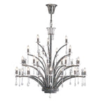 Diyas Orlando 21 Light Pendant Light in Black Chrome with Crystal