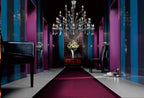 Diyas Orlando 21 Light Pendant Light in Black Chrome with Crystal