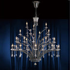 Diyas Orlando 21 Light Pendant Light in Black Chrome with Crystal