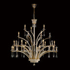 Diyas Orlando 21 Light Pendant Light in French Gold with Crystal