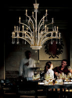 Diyas Orlando 21 Light Pendant Light in French Gold with Crystal