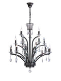Diyas Orlando Large 12 Light Pendant Light in Black Chrome