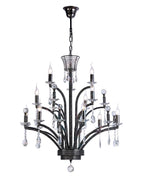Diyas Orlando Large 12 Light Pendant Light in Black Chrome
