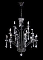 Diyas Orlando Large 12 Light Pendant Light in Black Chrome