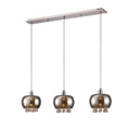 Diyas Pandora 3 Light Linear Pendant Light in Polished Chrome with Mirrored and Clear Glass